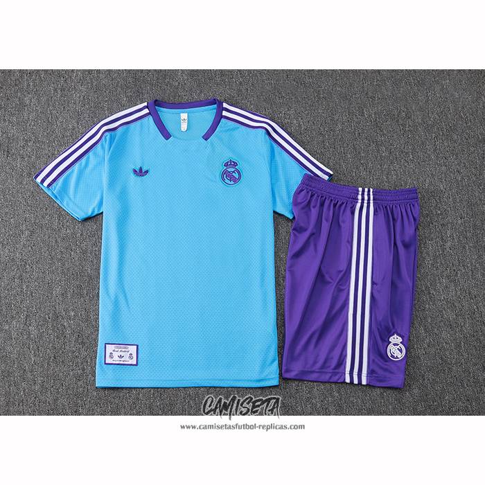 Chandal del Real Madrid 2025-2026 Manga Corta Azul - Pantalon Corto